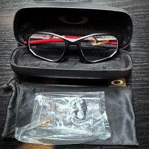 Oakley Black Frame Glasses with Red Accents